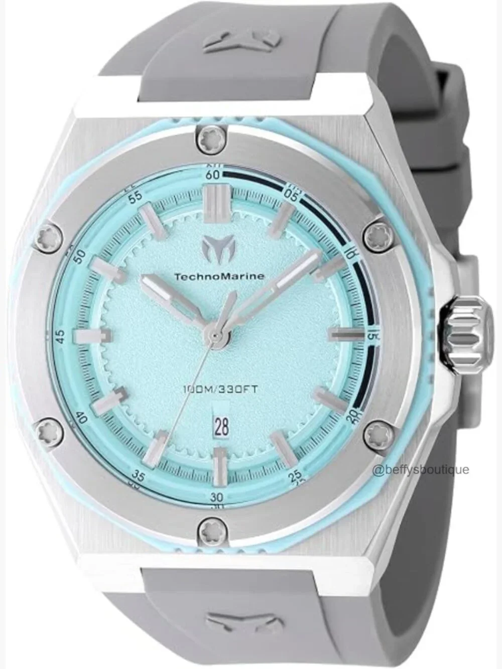 Men's Quartz Analog Watch 45mm Silicone Strap Water Resistant